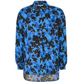Gracelynn Shirt Disguised Flowers Blue Print